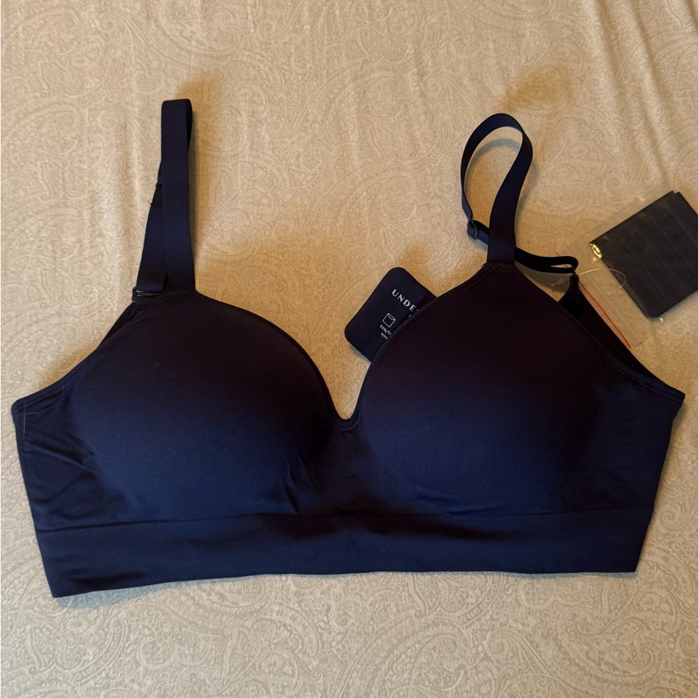 Wireless Navy Blue Everyday Bra - Smooth Support - Picture 5 of 12
